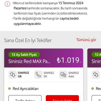 Vodafone Tarife Ücretinin Aşırı Derece Yüksek Olması