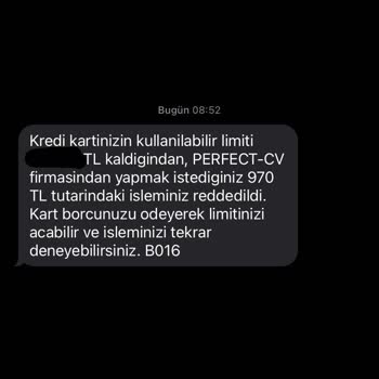 Perfect CV (perfect-cv.com) Perfect CV İnsanları Mağdur Ediyor! 3AYDIR Çekilen Paramı İstiyorum.