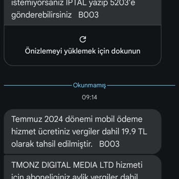 Vodafone Tmonz Digital Media Aboneliği İptali