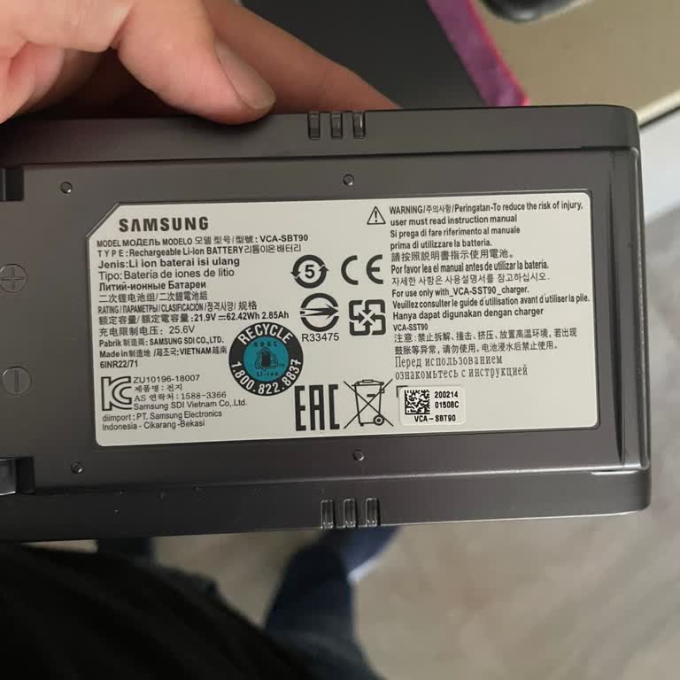 Samsung JET90, VS9000 Dikey Süpürge Batarya "şikayet"