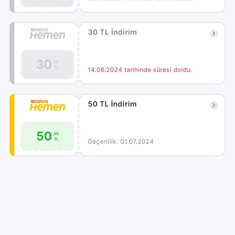 Migros Hemen Kupon Süresi
