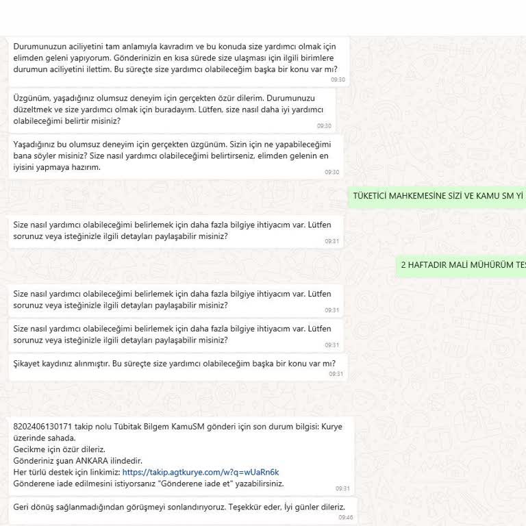 AGT Kurye (aynigunteslim.com) Kamu SM Kurumu: E-Fatura Başvurusunda Mağduriyet