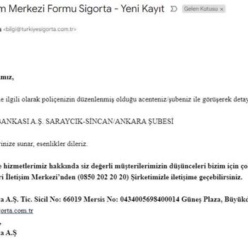 Türkiye Sigorta Onayım Olmadan Yapılan Kasko Poliçesinin İadesini İstiyorum