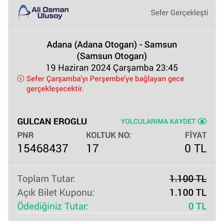 Obilet Para İadesi Vermedi