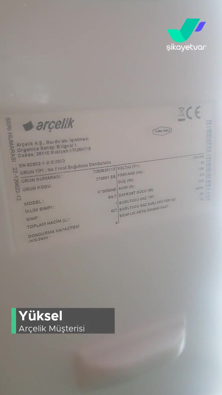 Arçelik 3 Yıllık Garantisi Devam Eden 1 Yıllık Ürünümde Çatlak Ve Delikler! videonun kapak resmi