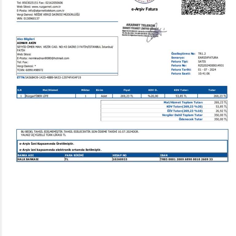Ulaştırma ve Altyapı Bakanlığı Rüzgar Net İnternet Akarnet Telekom