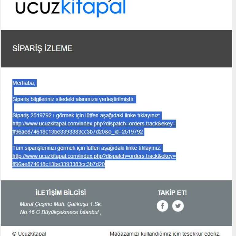 Ucuzkitapal.com Sipariş Hakkında Bilgi Alamama, Kargoya Verilmemesi
