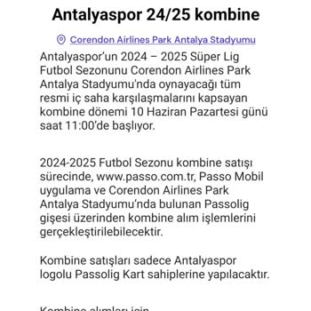 Antalya Spor Kombine İptal Ettirmek.