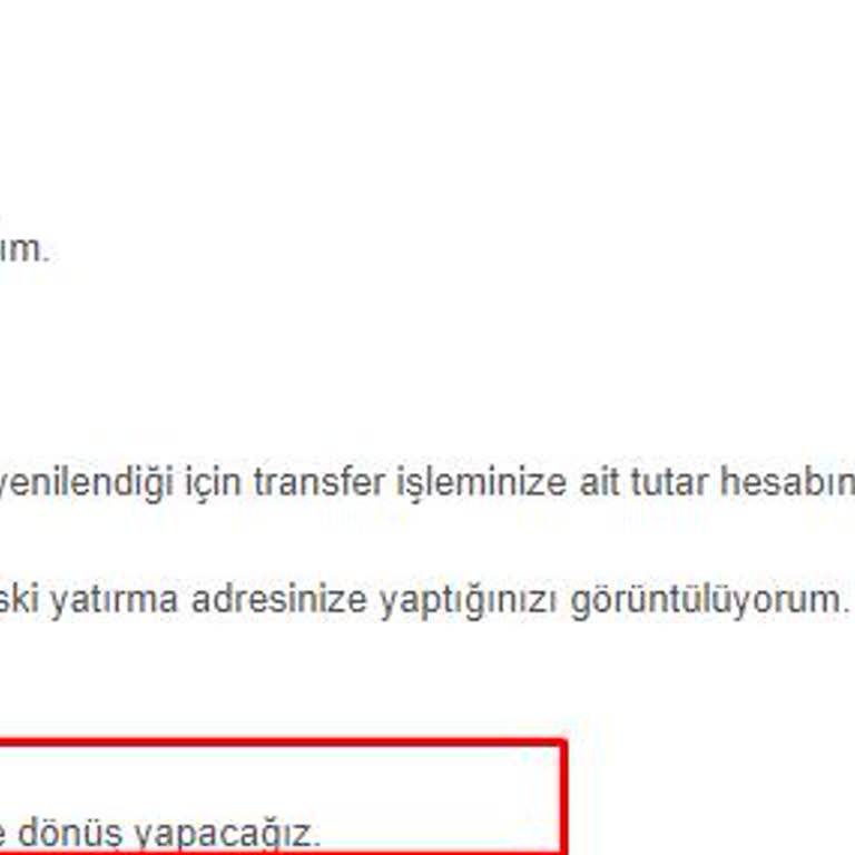 BTCTURK Adres Değişikliği Sebebiyle Ödemenin Ulaşmaması