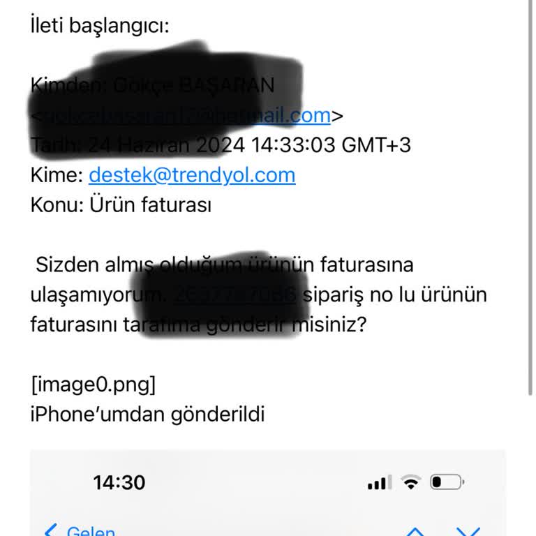 Trendyol Ürün Faturamı Göndermiyor