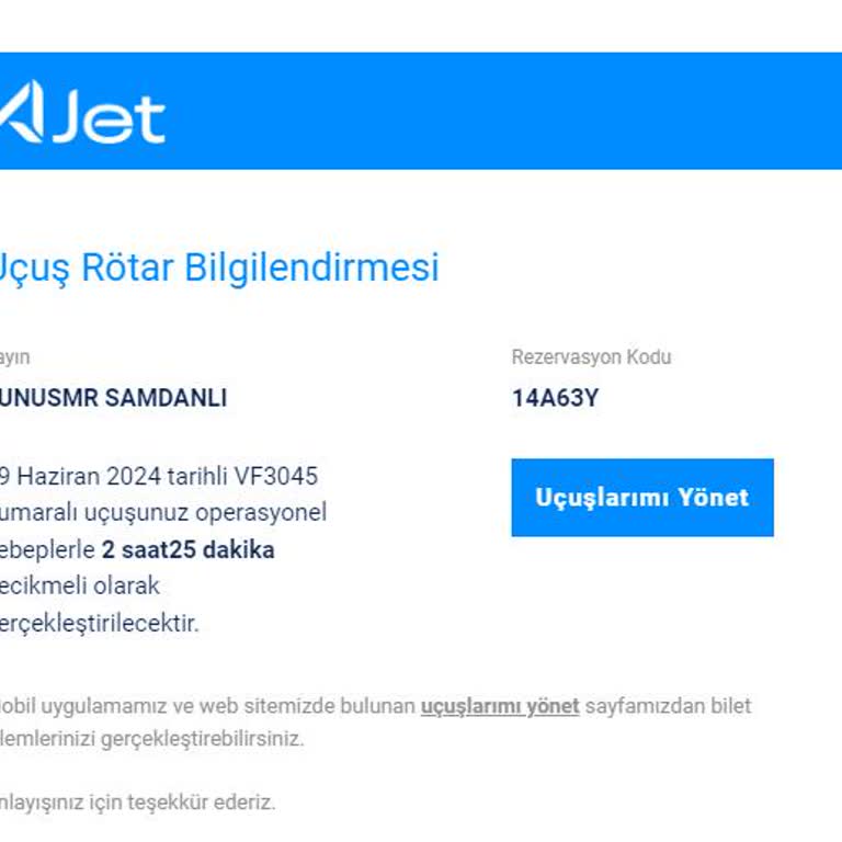 Ajet Uçuşunda Yaşanan Uzun Rötar Ve İlgisizlik