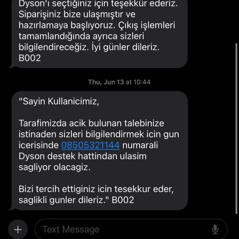 Dyson 3 Aydır Ssh Parçamın Gönderilmemesi