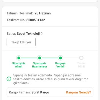 Sürat Kargo'nun Geciken Teslimatı Hakkında Acil Yardım Talebi
