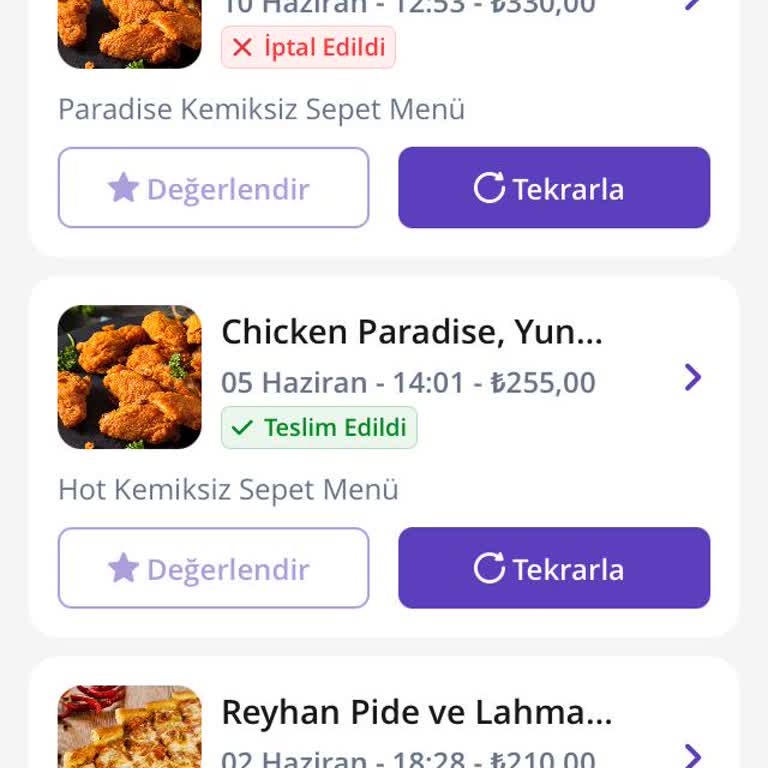 GetirYemek İademi Göndermiyor