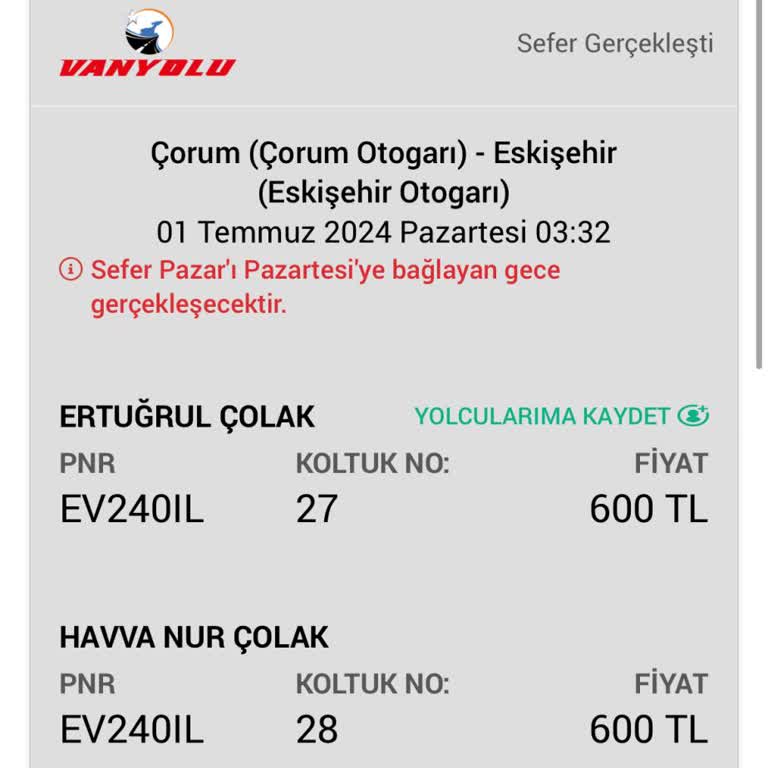 Vanyolu Seyahat Gece Yolculuğunda Gecikme Ve Sorunlu Hizmet Deneyimi