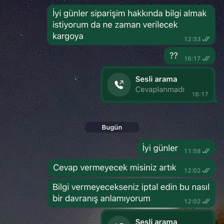 Emine Aydın İlgisiz Siparişlerim Gelmedi