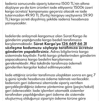 HE-QA by Esra Keskin Demir HE-QA Giyim Mağazası Kargo Ücretini Ödemiyor