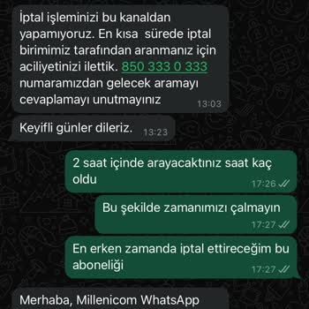 Millenicom Aboneliği İptal Etmiyor, Fiber Sürekli Bağlantı Kopuyor