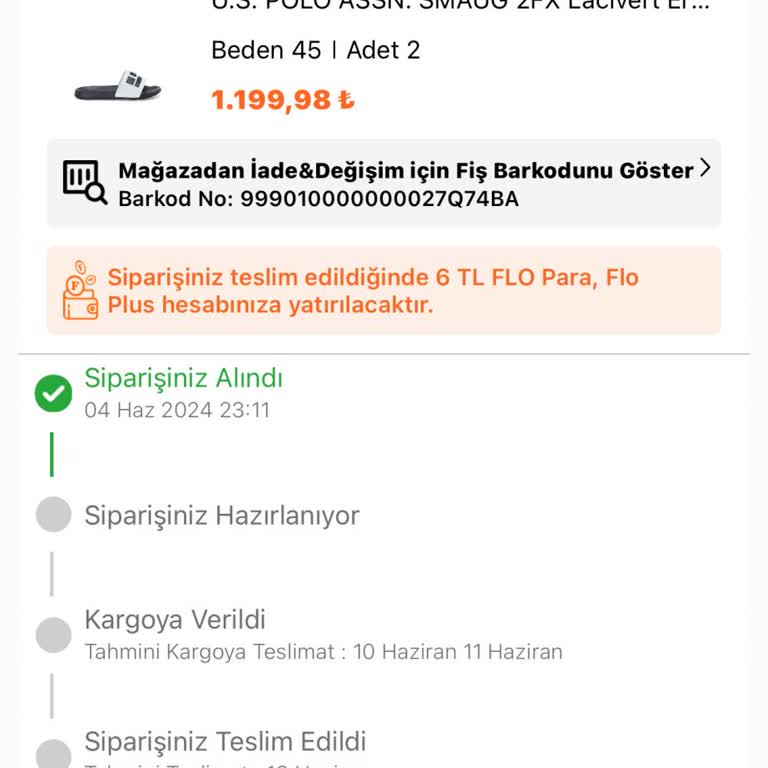 FLO Ayakkabı FLO Dan Aldığım Ürün Bir Ay Geçti Ama Kargoya Verilmedi