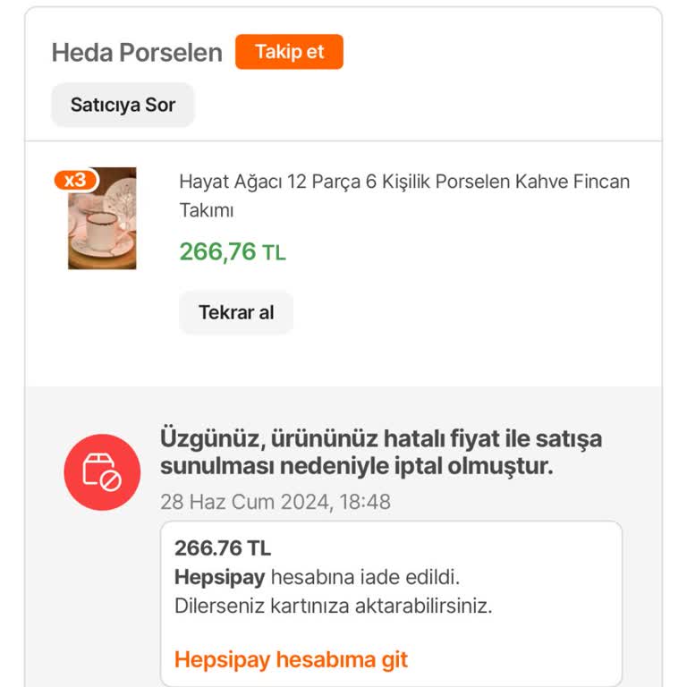 Hepsiburada Müşteri Memnuniyeti 0!