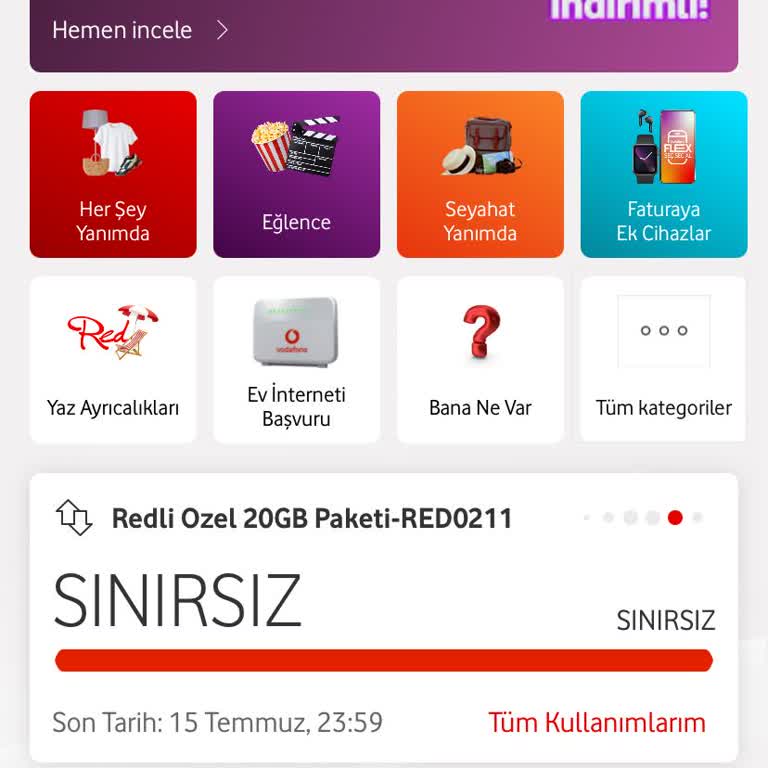 Vodafone Özel Red'li 20 GB Tarifesindeki İnternet Hatası
