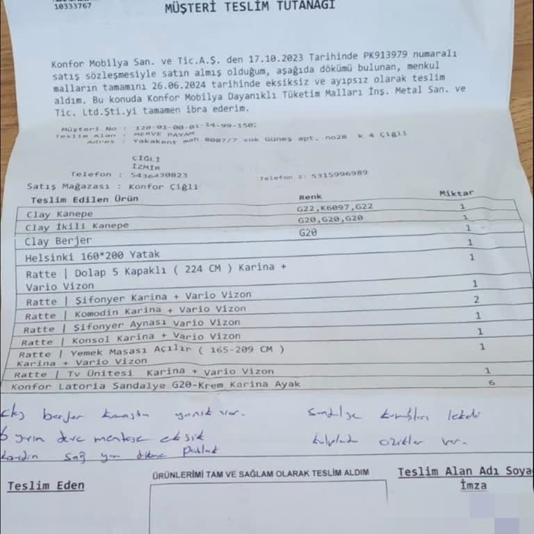 Konfor Mobilya Eksik Ürün Teslimi Ve Hatalı/eksik Montaj.