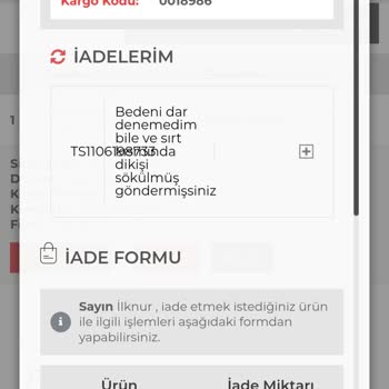 Vitrin Giyim İade Yapmaması Hakkında