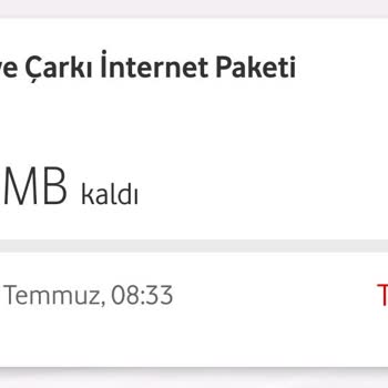 Vodafone Hediye İnternet Bitmeden Aşım Paketinin Devreye Girmesi