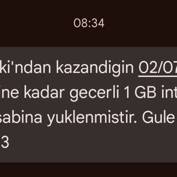 Vodafone Hediye İnternet Bitmeden Aşım Paketinin Devreye Girmesi