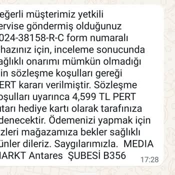 Media Markt Mağdur Etti. Sigorta Yaptığı Cihazı Reddetti