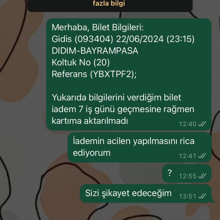 Metro Turizm Bilet İademi Yapmıyor