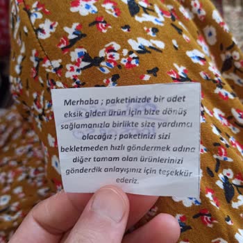 Hepsi Moda İade Süresi Eksik Ürün Gönderildi