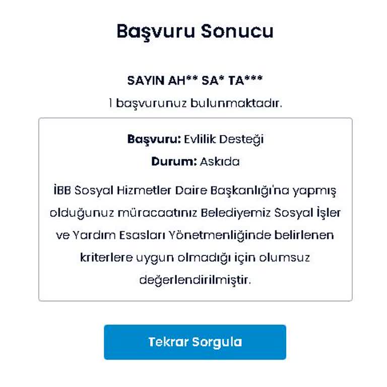 İBB - İstanbul Büyükşehir Belediyesi Evlilik Desteği 1 Dakikada Reddedildi.