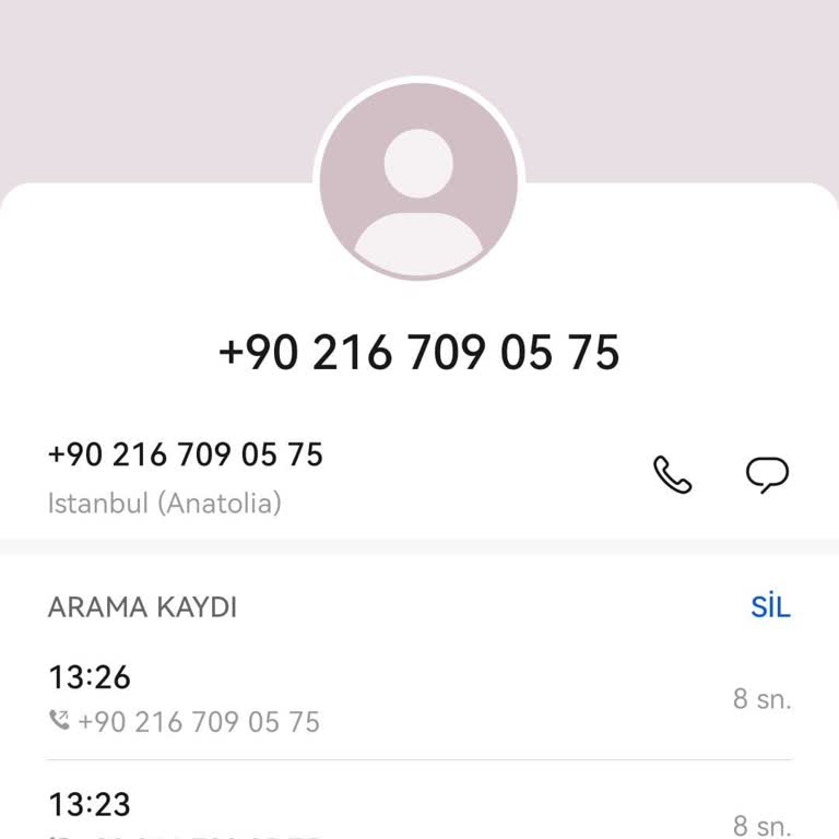 0216 709 05 75 Den Gelen Şüpheli Arama
