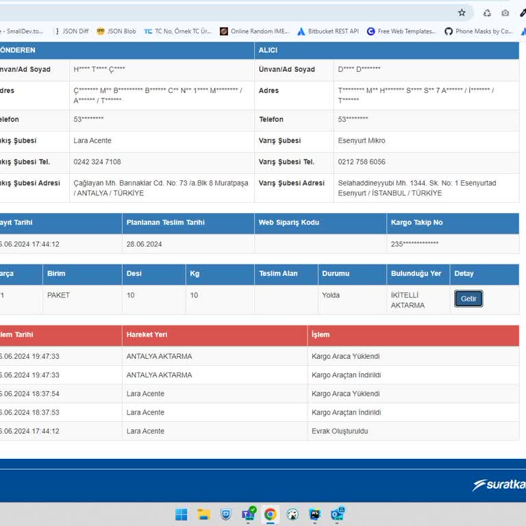 Sürat Kargo Nerede Olduğu Belli Olmayan, Teslim Edilemeyen Kargo!