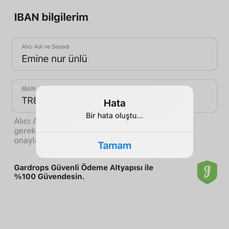 Gardrops Para Çekeme IBAN Uyarısı