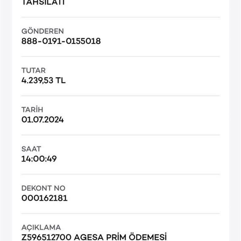 Agesa Bireysel Kredi İlk Pirim Kesintisi