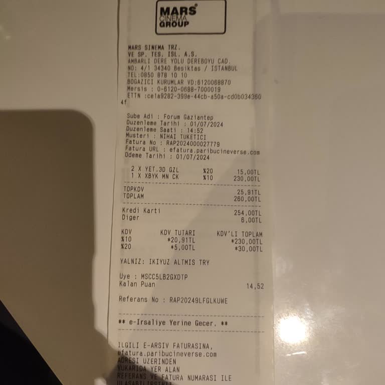 Paribu Cineverse Gaziantep Forum AVM