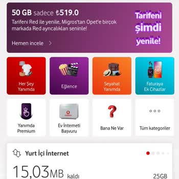 Vodafone Ek Paket Yükleme Faturaya Yansıtma