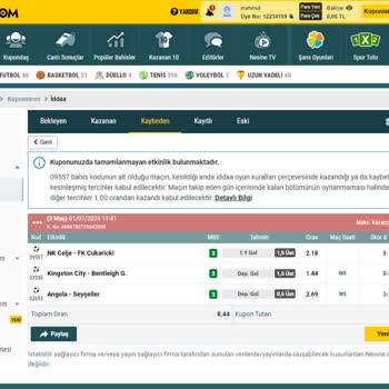Nesine.com Kupon Oluşturma