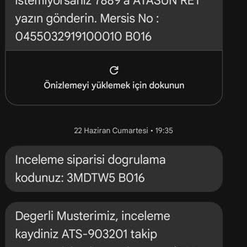 Atasun İnceleme Süresi 1 Ay