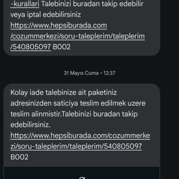 Hepsiburada Tarafından Yapılmayan İade
