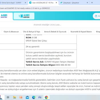 A101 Exen TV Kurum Ve Garanti Ücreti Hakkında