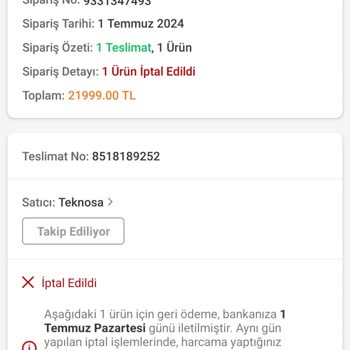 Trendyol'un Ürün İptali