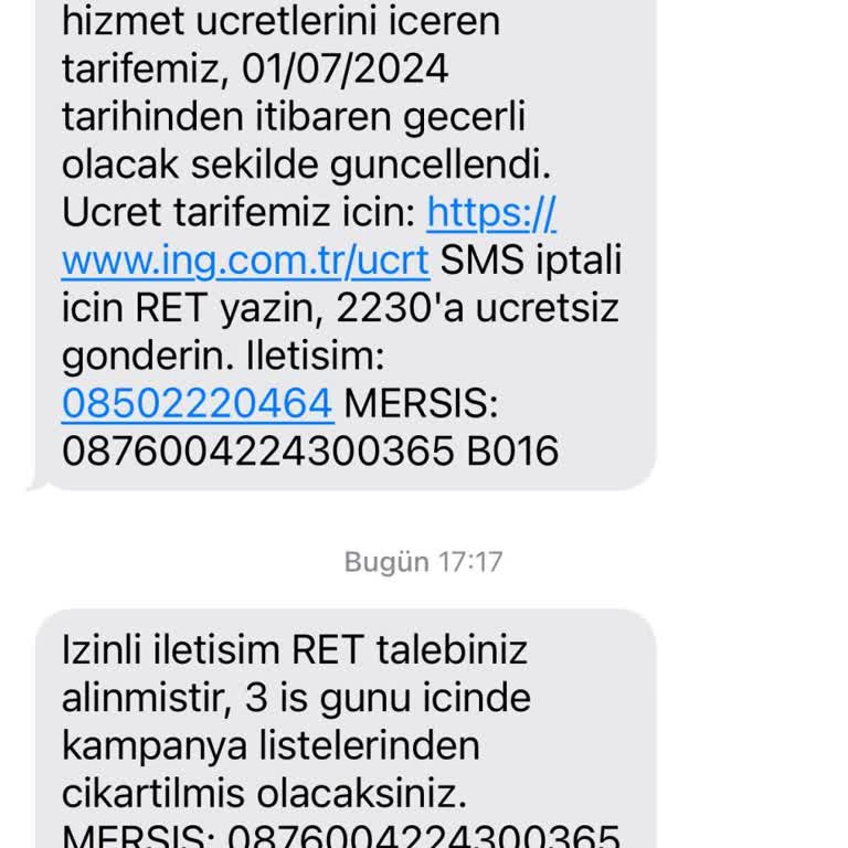 ING Denen Banka İzinsiz Reklam Mesajları Gönderiyor!