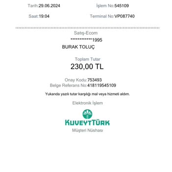 Turkcell Paycell Tyg TURKEY-MEAL Adında Para Çekmişler.