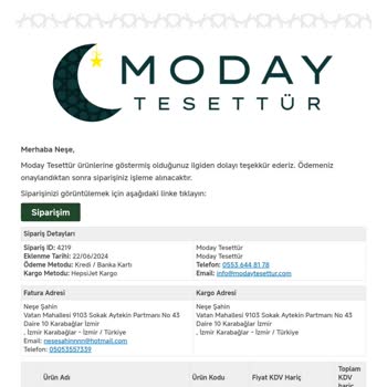 Moday Tesettür 4912 Sipariş Teslimat