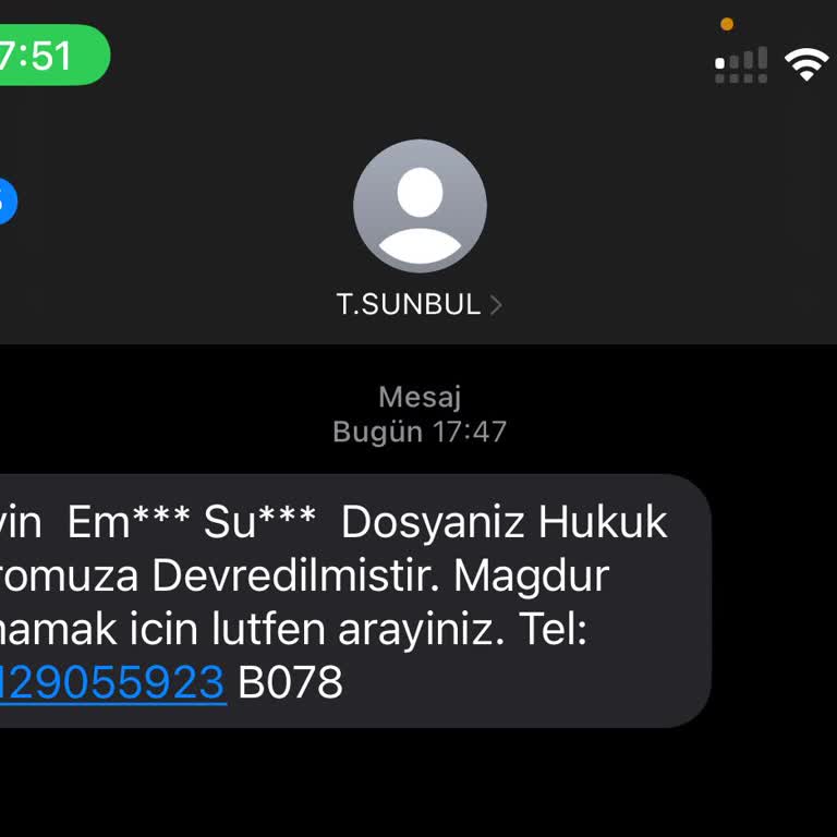 T.SUNBUL HUKUK (SMS) T. S***** Hukuk Bürosu