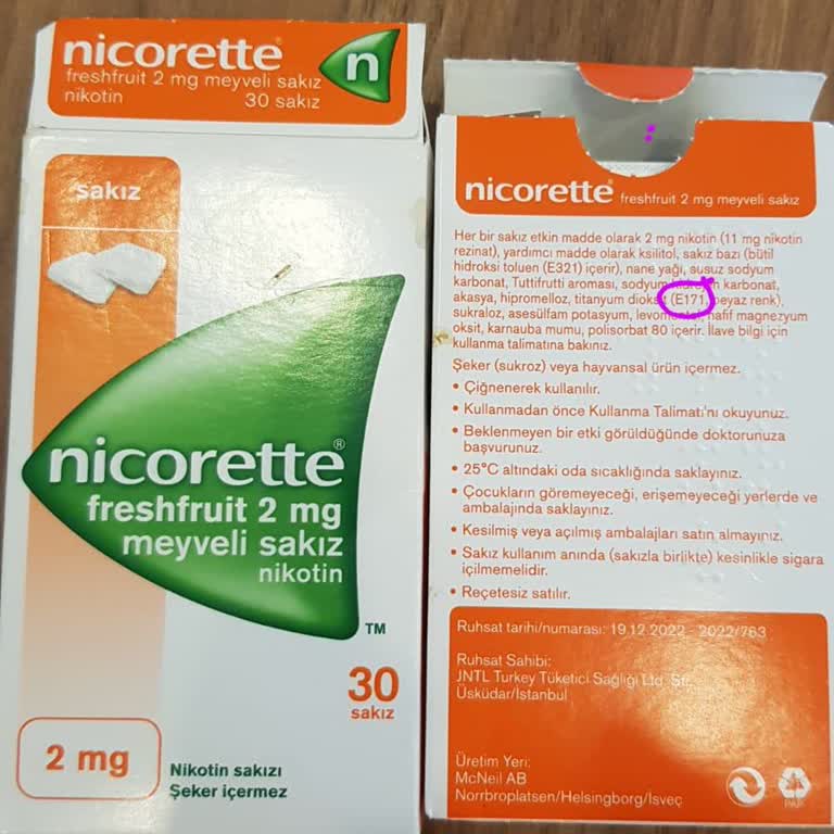 Nicorette Adlı Üründe E171 Yasaklı Madde Kullanılması