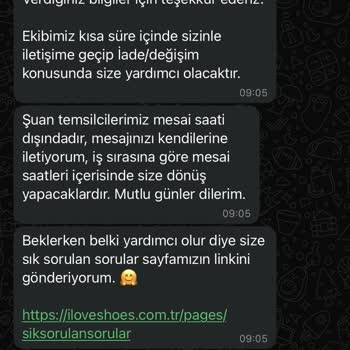 iloveshoes.com.tr İade Konusunda Yardımcı Olunmuyor